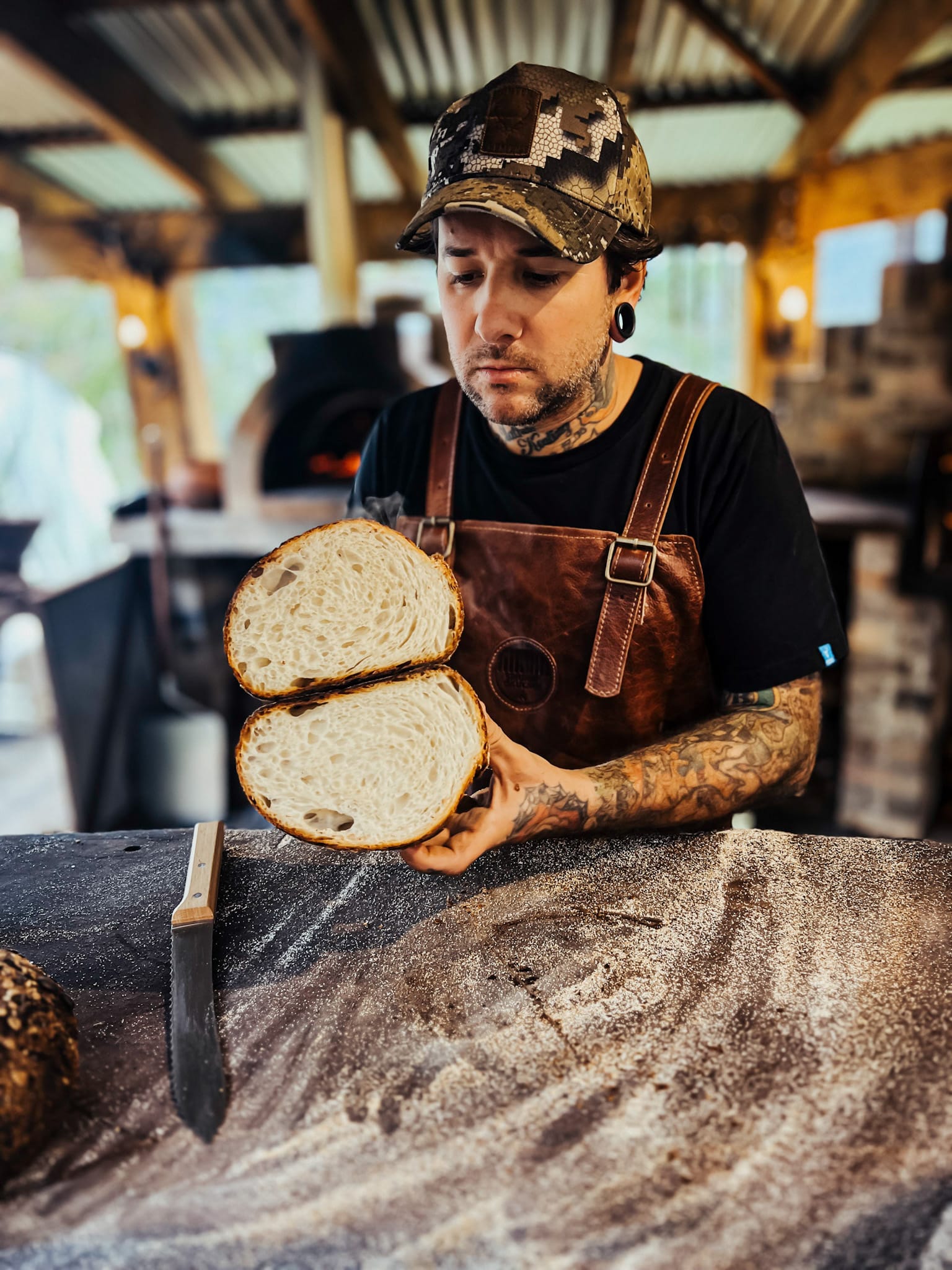 Smokin' Gauchos Handmade Leather Apron Brown