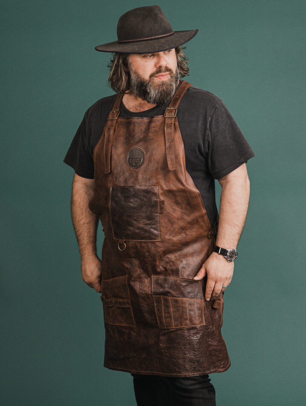 Smokin' Gauchos Brown Handmade Leather Apron