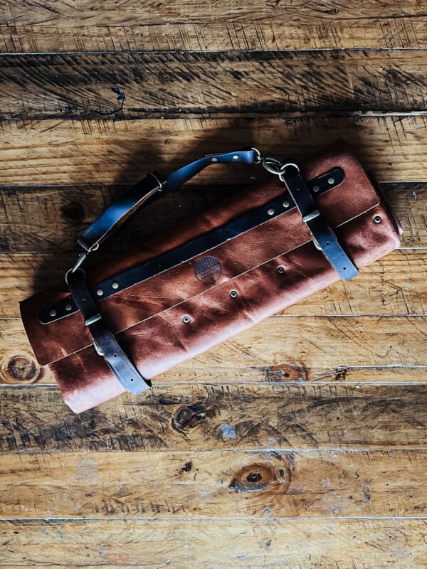 Handmade Leather Knife Roll 15 Pockets