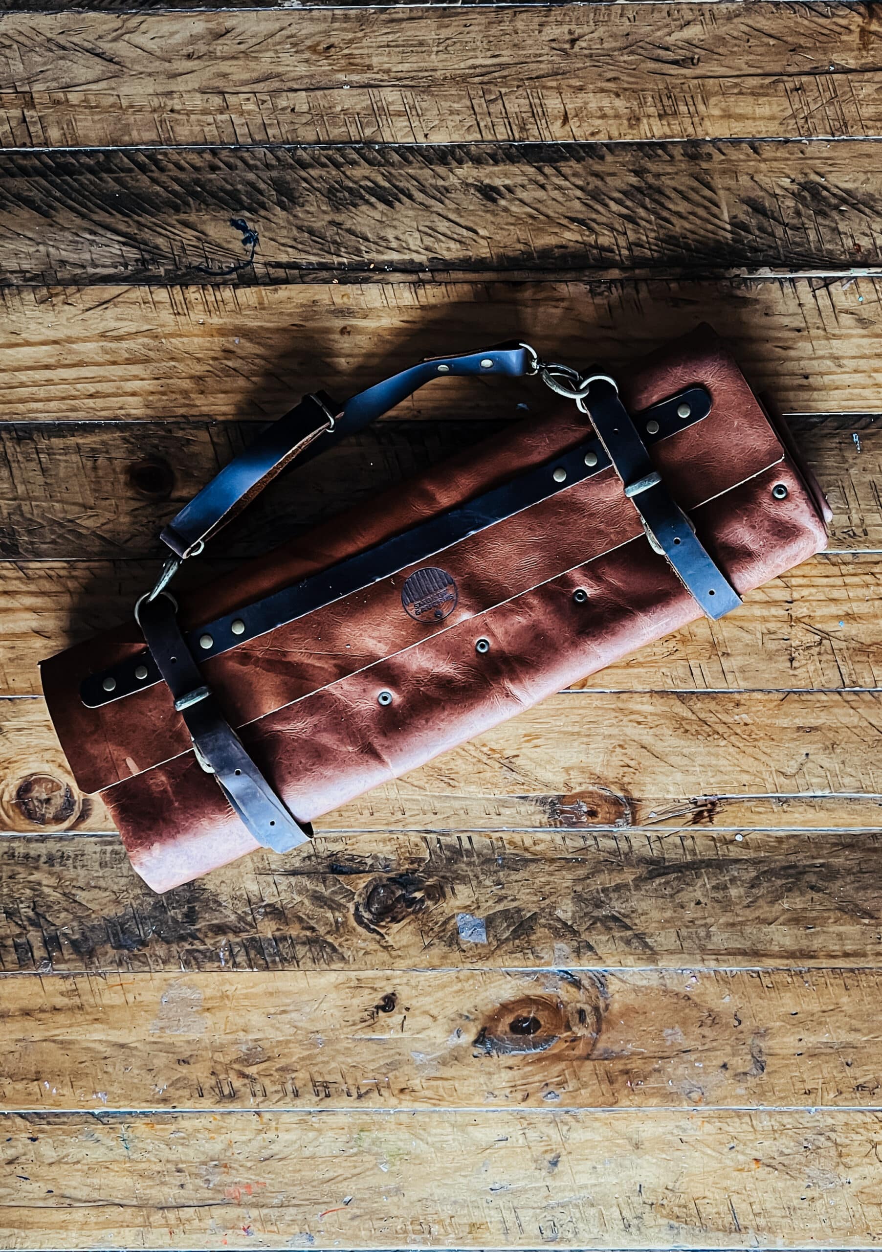 Handmade Leather Knife Roll 15 Pockets