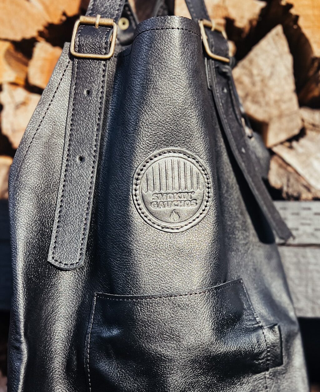 Smokin' Gauchos Black Handmade Leather Apron
