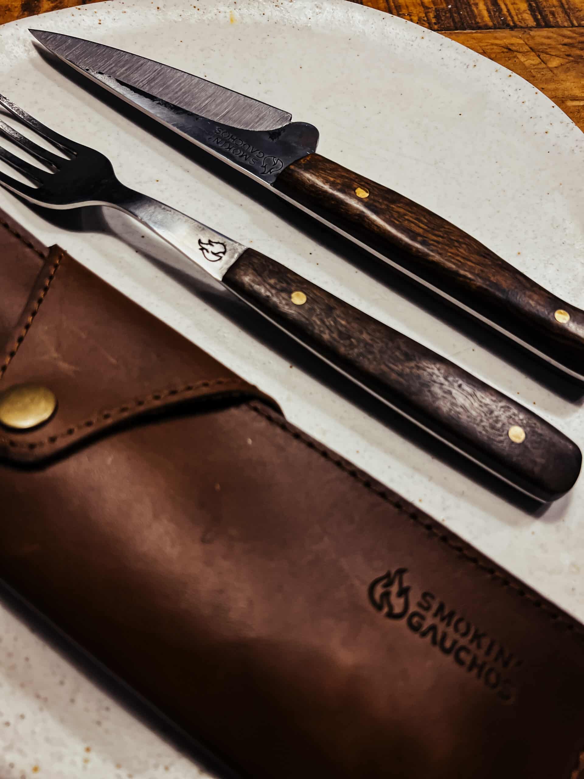 Handmade Fork & Knife Cutlery Set Camping Handmade Fork & Knife Cutlery Set Camping