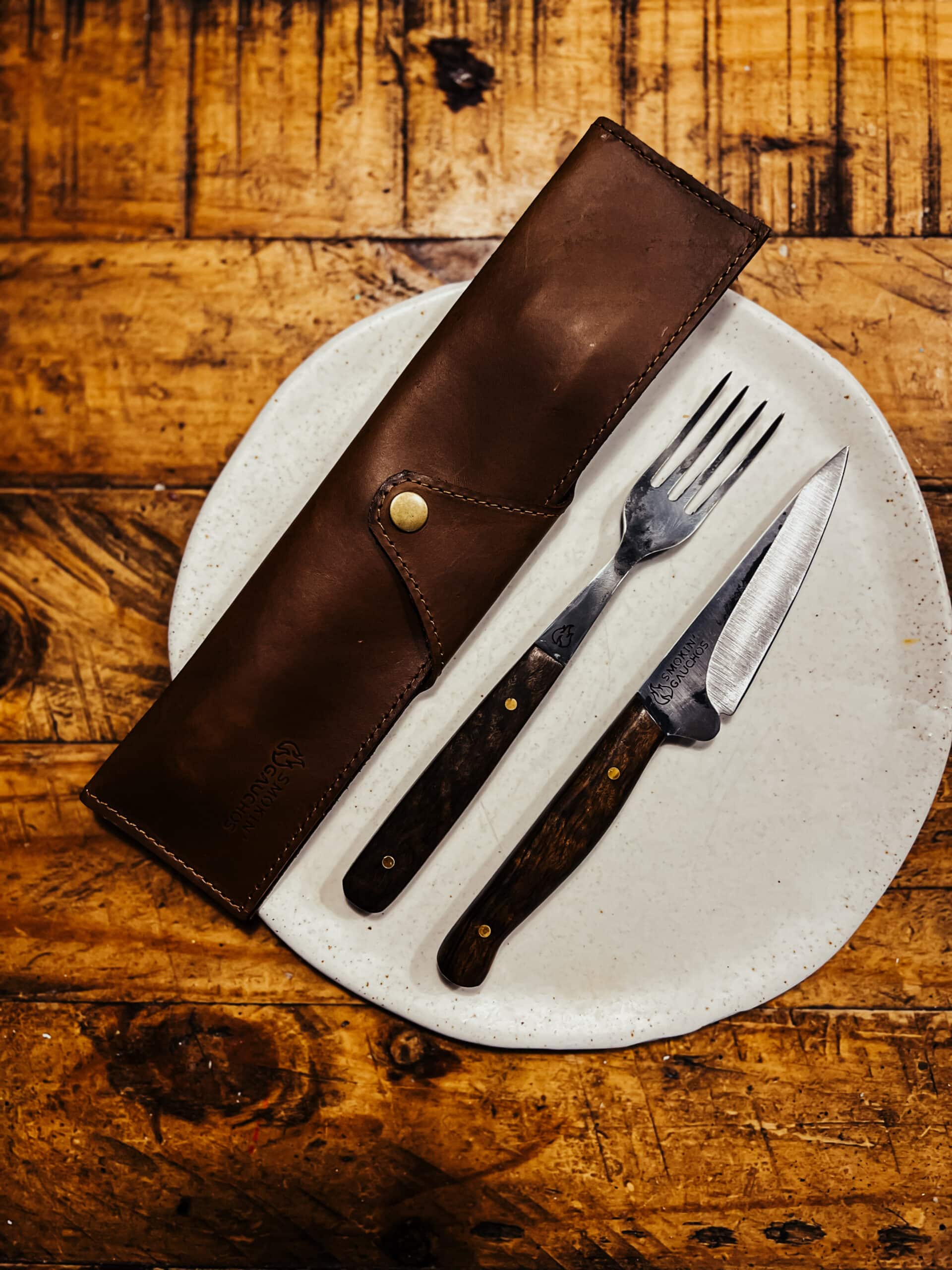 Handmade Fork & Knife Cutlery Set Camping Handmade Fork & Knife Cutlery Set Camping