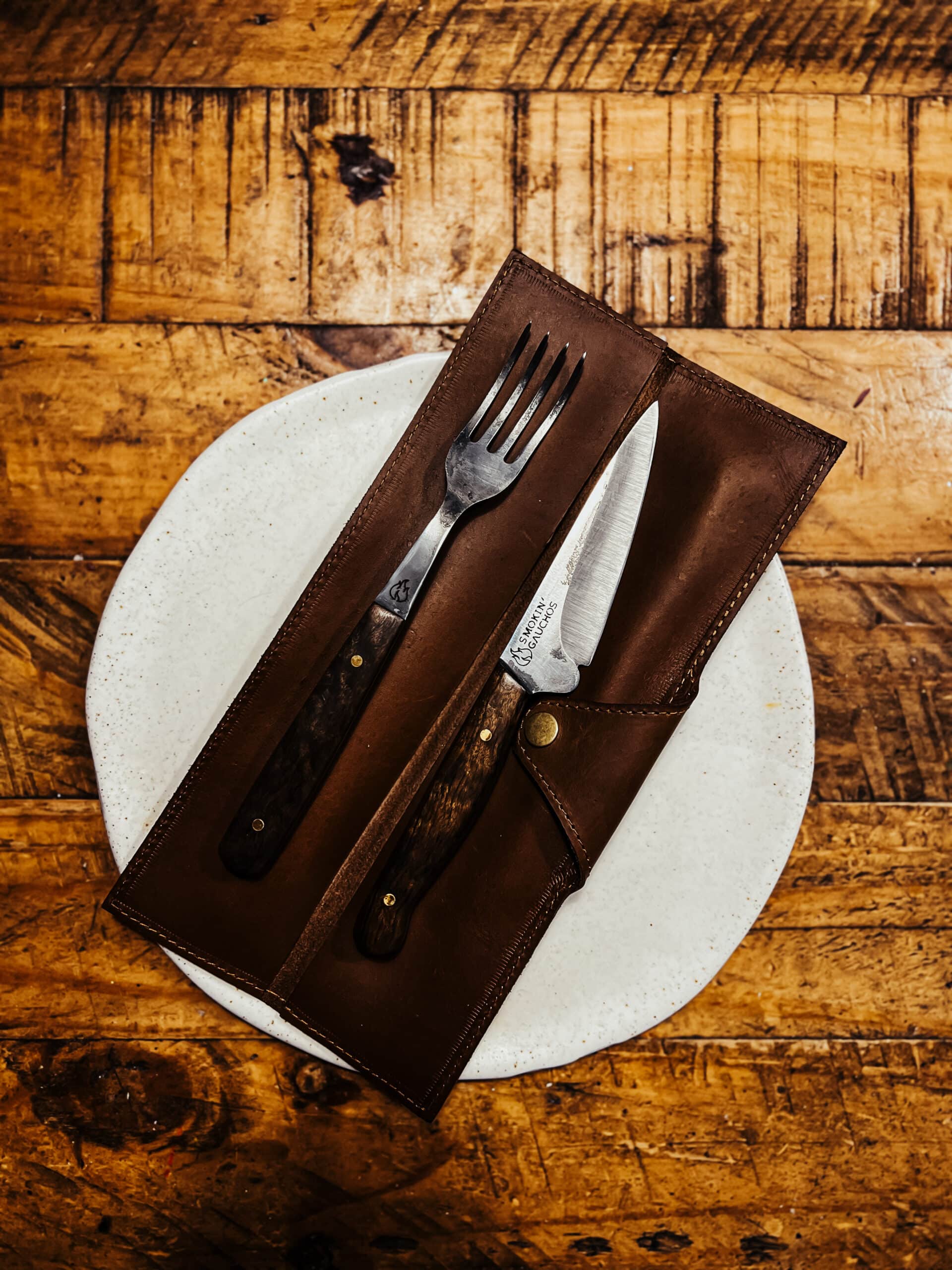 Handmade Fork & Knife Cutlery Set Camping Handmade Fork & Knife Cutlery Set Camping