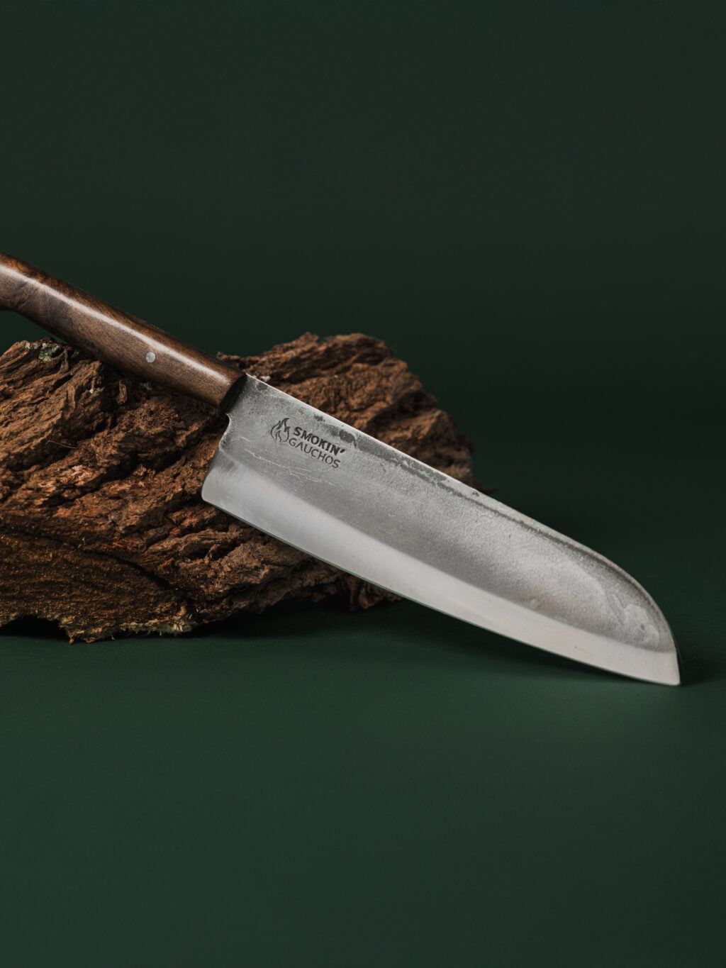 Smokin' Gauchos Handmade Santoku Chef Knife & Leather Sheath