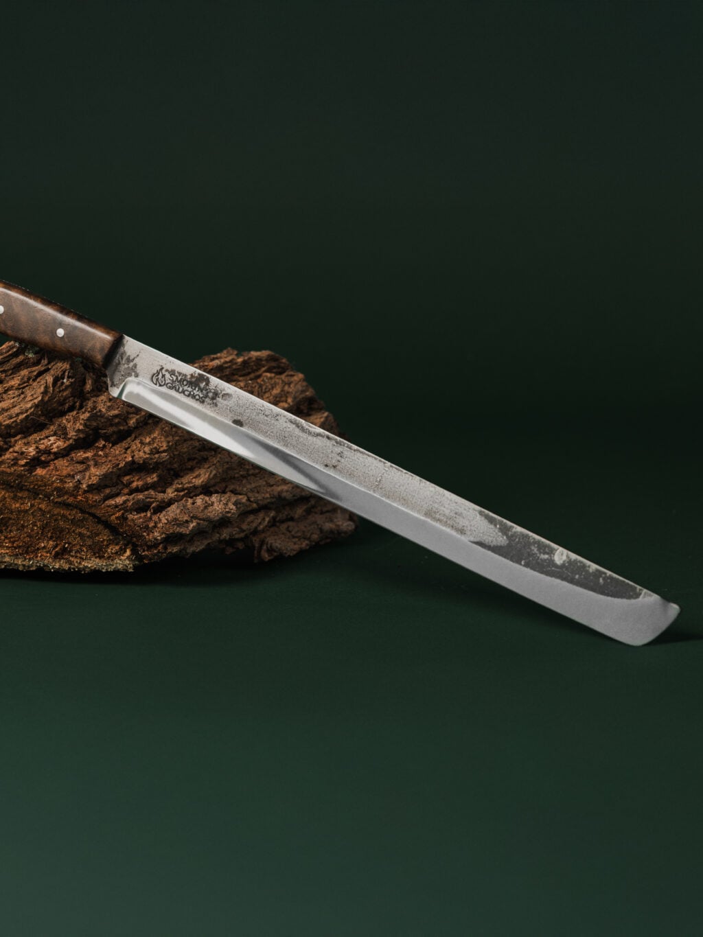 Smokin' Gauchos Yanagiba Knife Slicing Sashimi Handmade & Leather Sheath