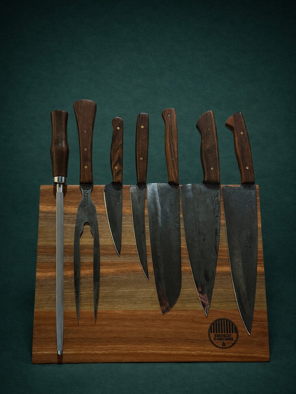 Knife Set on Magnetic Knife Stand