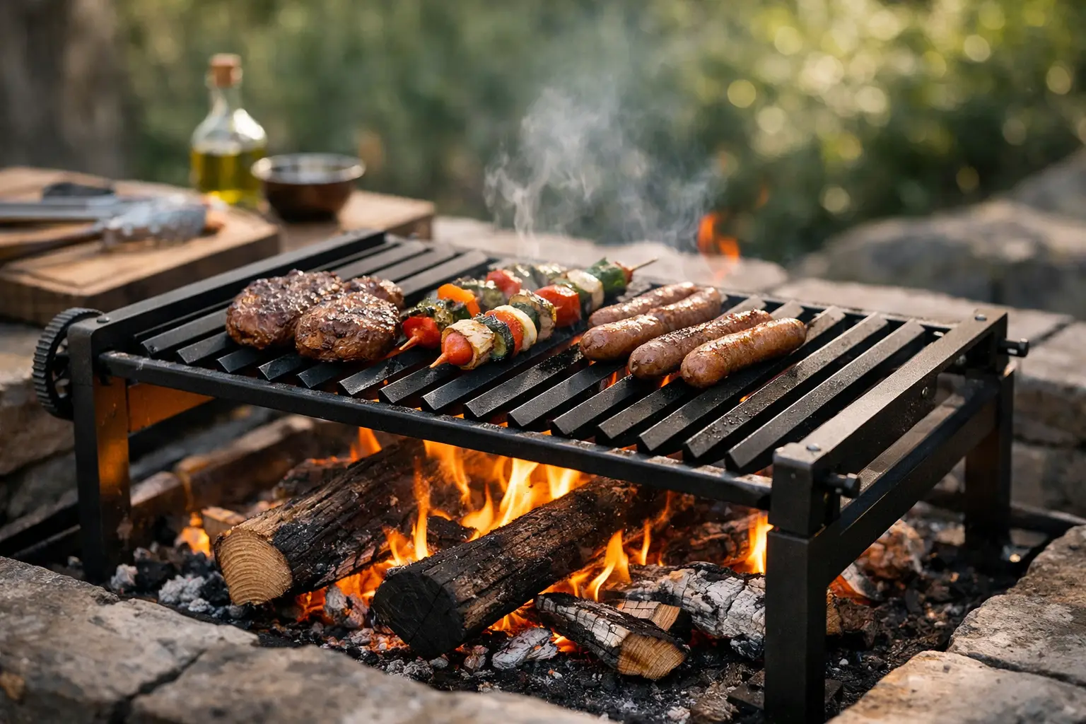 How to Use a Parrilla Grate Over Woodfire
